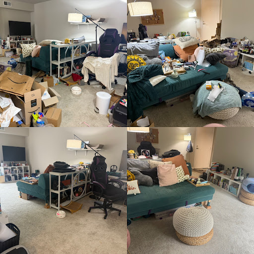 Living room before and after — Simply Spotless Sarasota/Bradenton